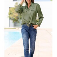 Seiden-Viskose-Hemdbluse, khaki