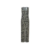 Jersey print jumpsuit, khaki-ecru