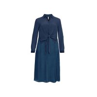 Maxi-Satinkleid und Bluse, nachtblau