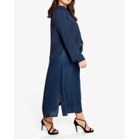 Maxi-Satinkleid und Bluse, nachtblau