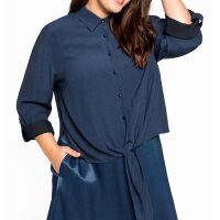 Maxi-Satinkleid und Bluse, nachtblau