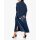 Maxi-Satinkleid und Bluse, nachtblau