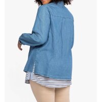 Jeans-Tunika m. Kontrasten, blue