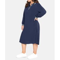 Twill-Polokleid m.seitlichem Schlitzen, marine