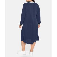 Twill-Polokleid m.seitlichem Schlitzen, marine