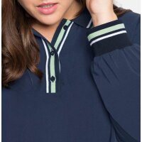 Twill-Polokleid m.seitlichem Schlitzen, marine