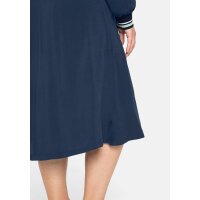 Twill-Polokleid m.seitlichem Schlitzen, marine