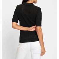 Ajour-Strick-Pullover m. Polokragen, schwarz