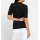 Ajour-Strick-Pullover m. Polokragen, schwarz