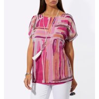 Chiffonbluse mit eingenähtem Top, fuchsia-pude