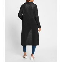 Ajourmuster-Strickmantel, schwarz