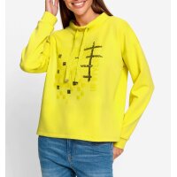 Sweatshirt m.platziertem Druck und Pailletten, limone