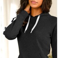 Marken-Kapuzensweatshirt m. Seitenstreifen, schwarz