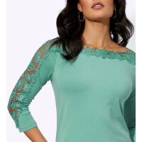 Shirt m. Schmetterlingsspitze, salbei