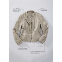 Lammnappa-Lederjacke m. Crinkle-Effekt, camel