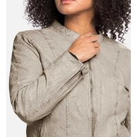 Lammnappa-Lederjacke m. Crinkle-Effekt, camel