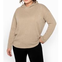 Kapuzen-Struktur-Sweatshirt, camel