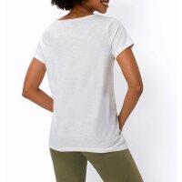Shirt m. Blumenprint u. Ziersteinchen, ecru
