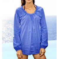 Tunika m. Rüschen, jeansblau