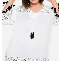 Tunika im Boho-Look, m. Quasten, weiß-schwarz