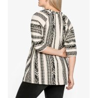 Ethnic pattern tunic blouse, nature-black