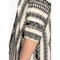 Ethnic pattern tunic blouse, nature-black