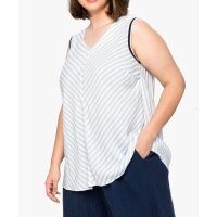 Blouse top with stripes, ecru-multicolour