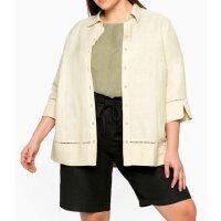Leinenbluse m. Lochmusterdetails, natur