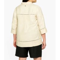 Leinenbluse m. Lochmusterdetails, natur