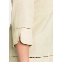 Leinenbluse m. Lochmusterdetails, natur