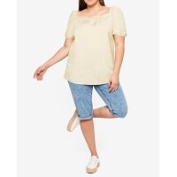 Linen tuni with square neckline, nature