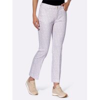 Druck-Stretchhose, flieder-ecru