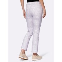 Druck-Stretchhose, flieder-ecru