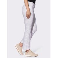 Druck-Stretchhose, flieder-ecru