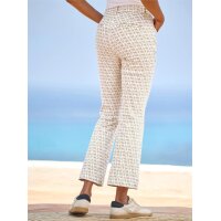 Druck-Stretchhose, beige-ecru