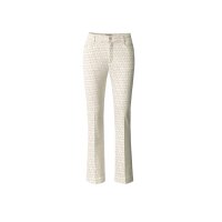 Druck-Stretchhose, beige-ecru