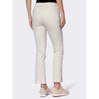 Druck-Stretchhose, beige-ecru