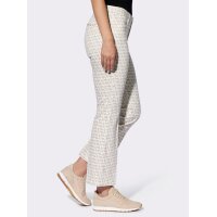 Druck-Stretchhose, beige-ecru