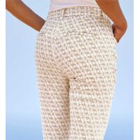 Druck-Stretchhose, beige-ecru