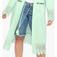 Kimonomantel m. Spitzen-Details, mint