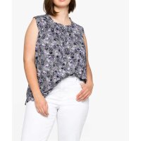 Ruffled top, grey/ print