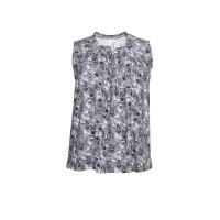 Ruffled top, grey/ print