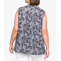 Rüschen-Tanktop, steingrau-bedruckt