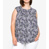 Rüschen-Tanktop, steingrau-bedruckt