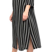 Shirt bluse dress, black-ecru