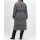 Coat with scarf collar, black-grey