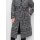 Coat with scarf collar, black-grey