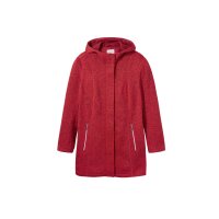 Knit fleece jacket with hood, red blend