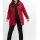 Strickfieece-Jacke m. Kapuze, rot-meliert