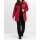 Strickfieece-Jacke m. Kapuze, rot-meliert